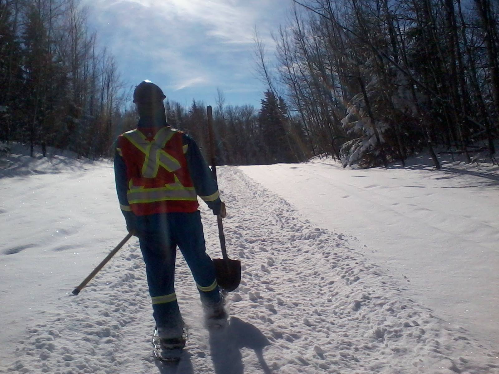 Working in snowshoes